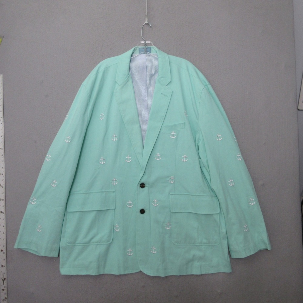Castaway Nantucket Island Blazer Green Anchor Embroidered Country Yacht Club